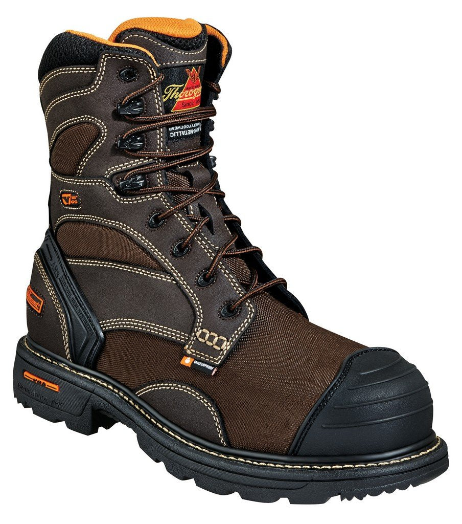 Thorogood Men's 8" Composite WP Brown Work Boots 8 W