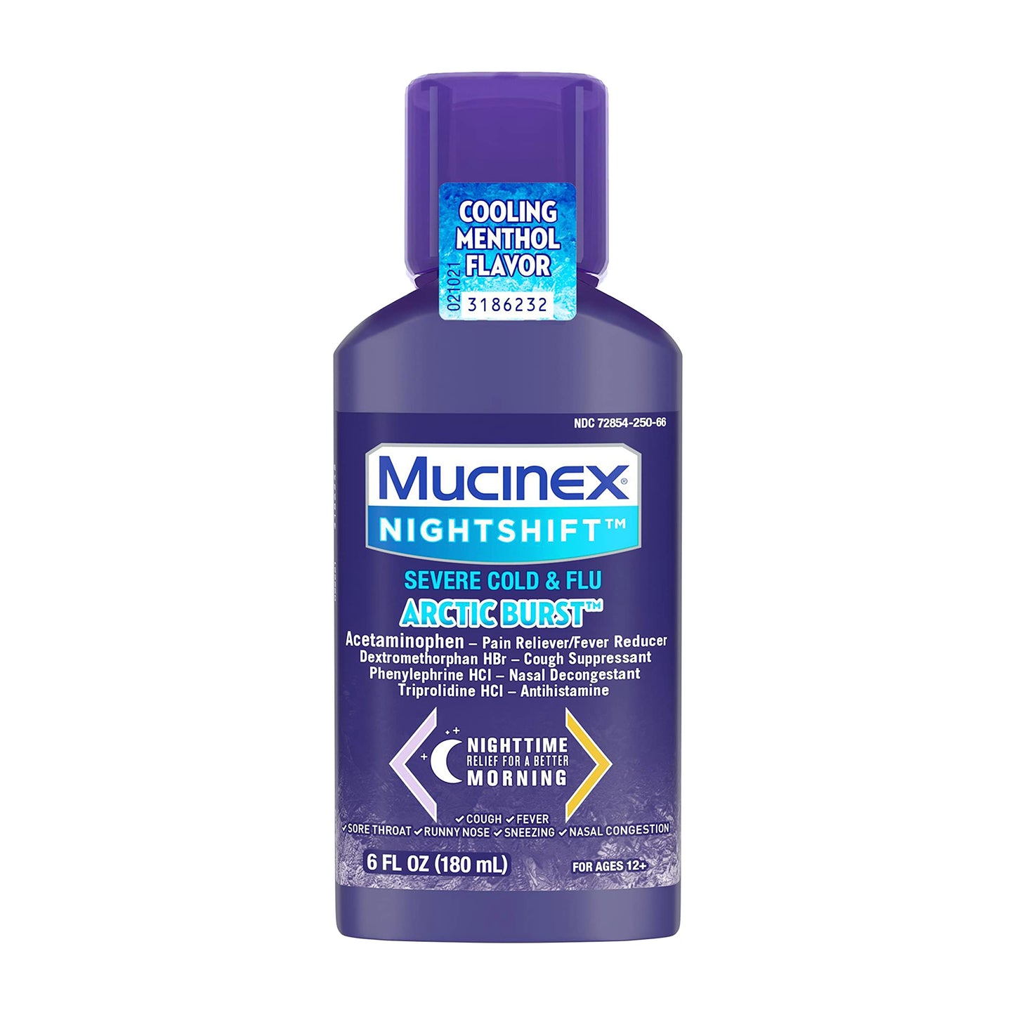 3 - 6oz Mucinex Nightshift Severe Cold & Flu Artic Burst 6oz Exp 9/2023