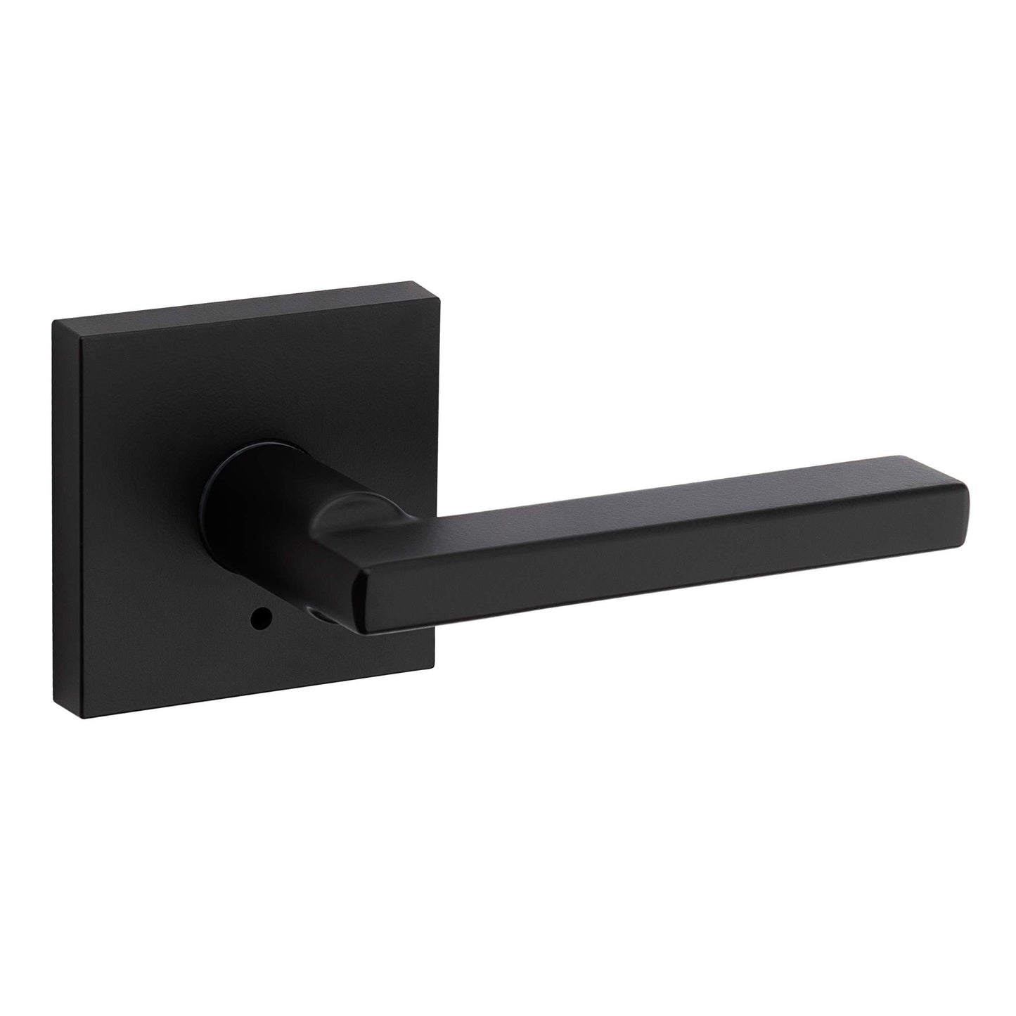 Kwikset 91550-029 Halifax Door Handle Lever with Modern Contemporary Slim Square  Design for Home Bedroom or Bathroom Privacy in Iron Black