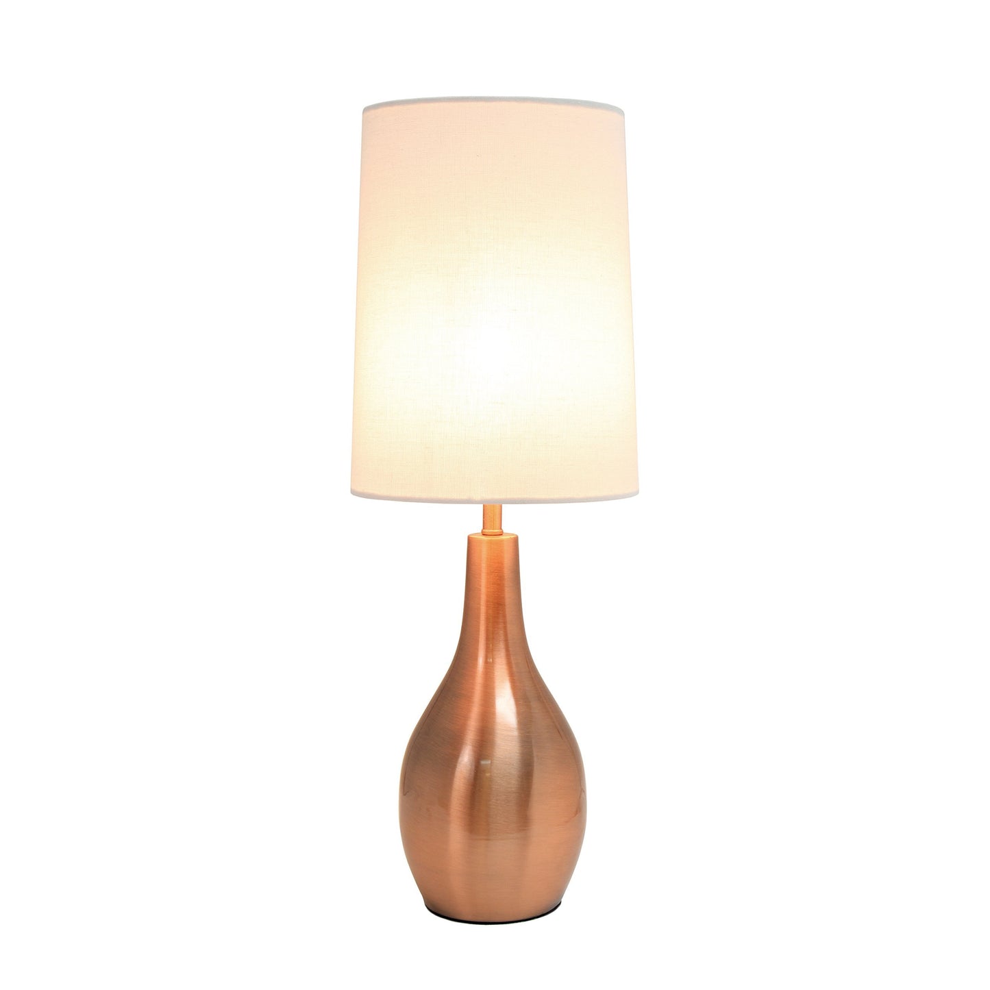 Simple Designs Home LT3303-RGD 1 Light Tear Drop Table Lamp, Rose Gold,