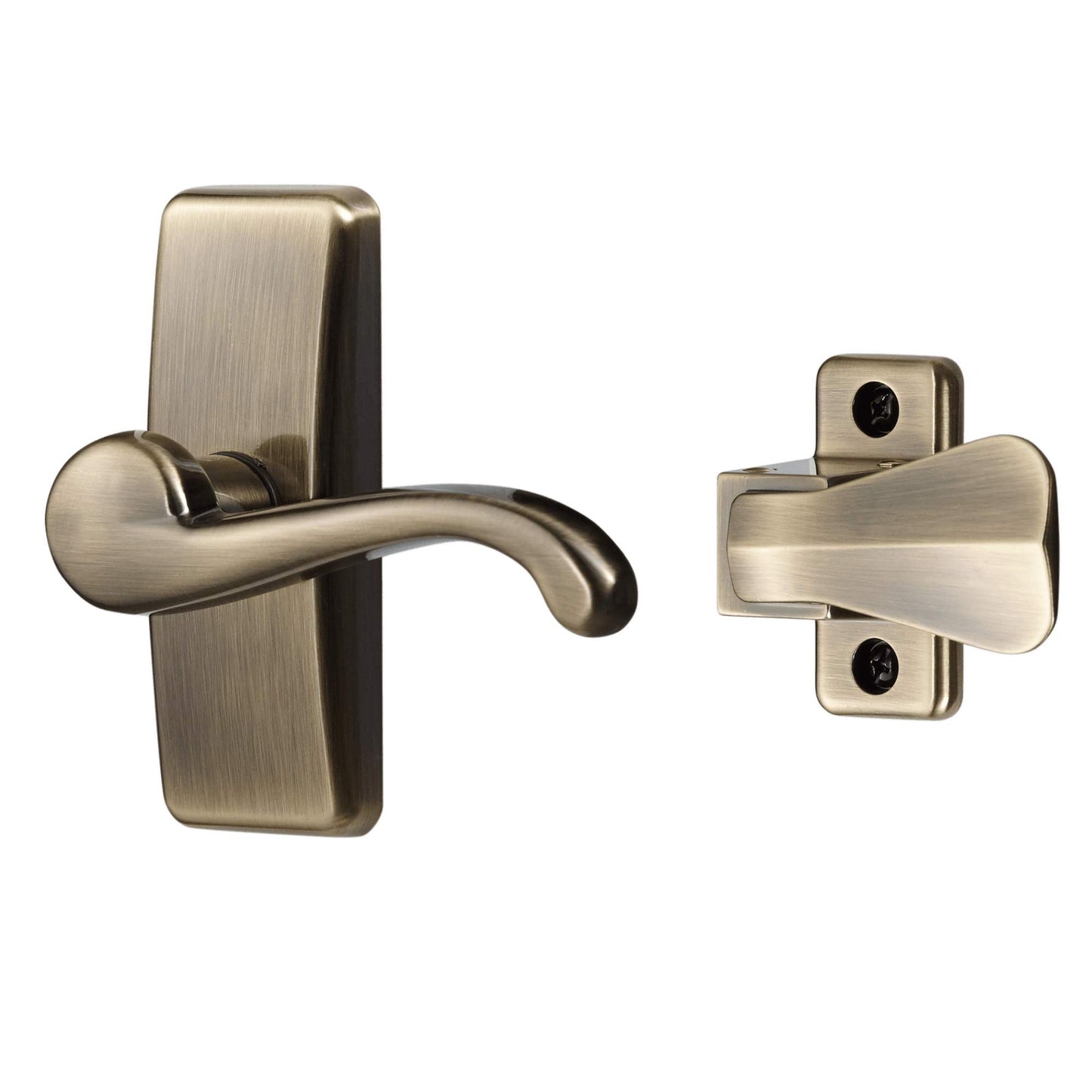 Ideal Security Inc. SKGLWAB GL Lever Set for Storm and Screen Doors A A Touch of Class, Easy to Install, 2-Piece, Antique Brass