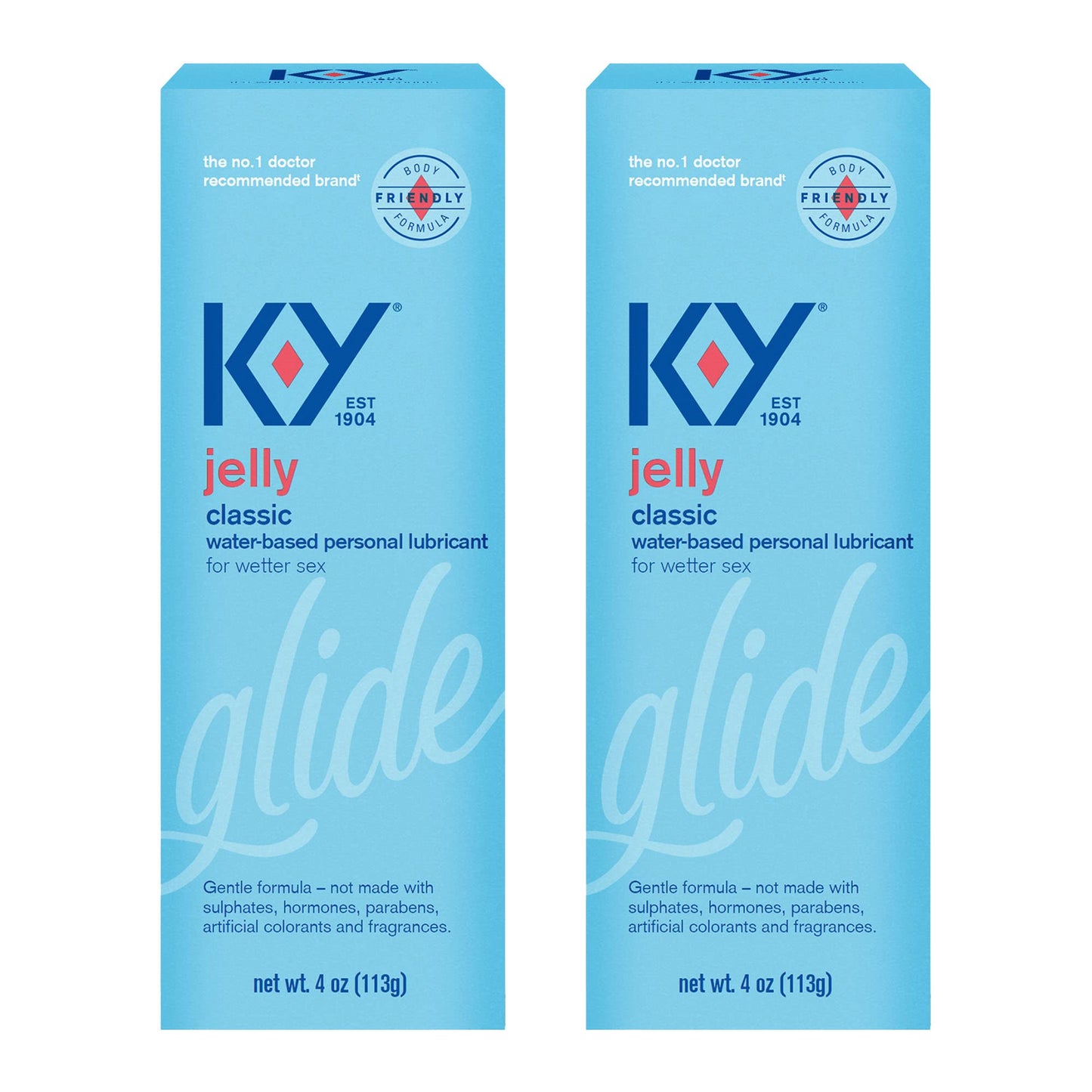 K-Y Jelly Lube, Personal Lubricant, Water-Based 4 FL OZ (Pack of 2)