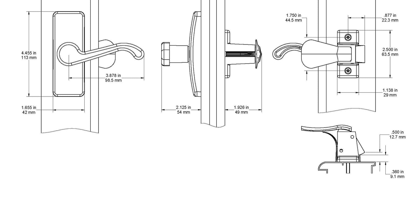 Ideal Security Inc. SKGLWAB GL Lever Set for Storm and Screen Doors A A Touch of Class, Easy to Install, 2-Piece, Antique Brass