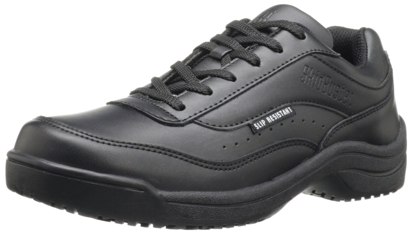 Skidbuster 5075 Women's Leather Slip Resistant Athletic Shoe,Black,6 W US