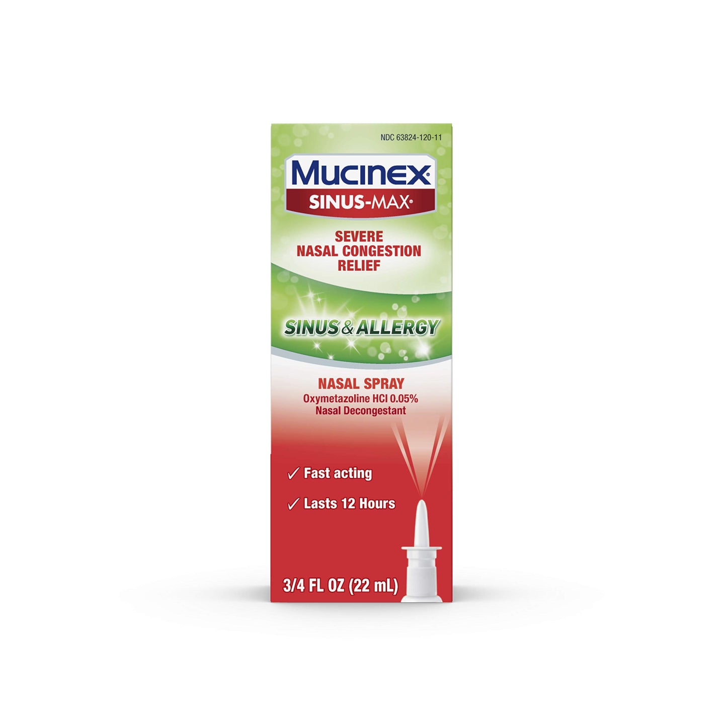 Mucinex SINUS & ALLERGY Sinus-Max Severe Nasal Spray Congestion 3/4 Oz Exp 4/23