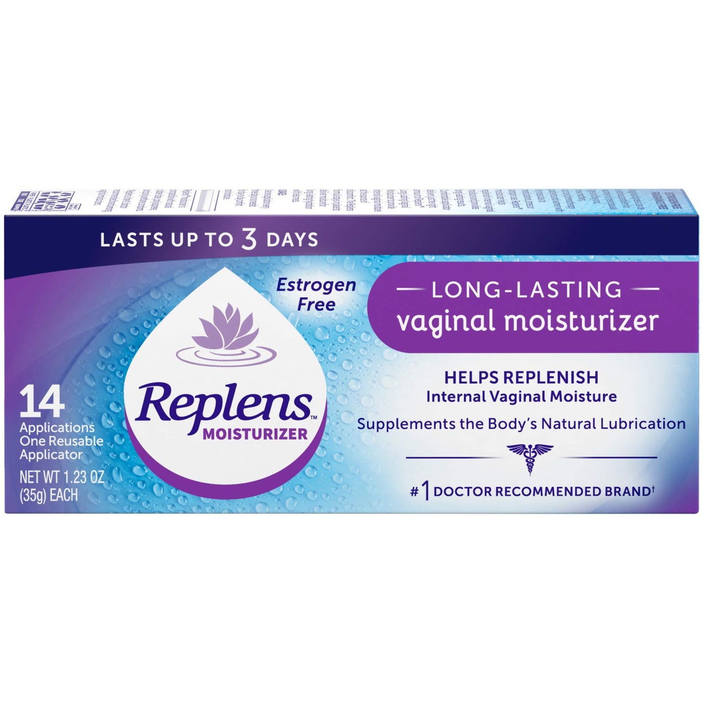 Replens Long-Lasting Feminine Moisturizer, 35g Tube with Reusable applicator