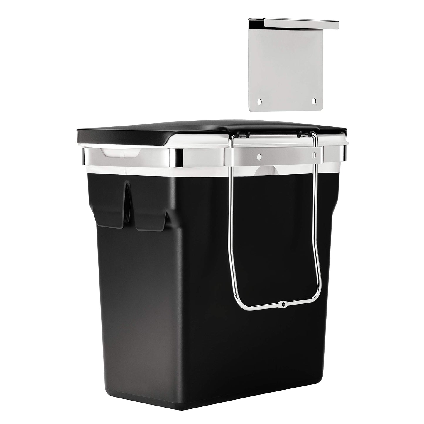 simplehuman 10 Liter / 2.6 Gallon In-Cabinet Trash Can Steel Frame, Black