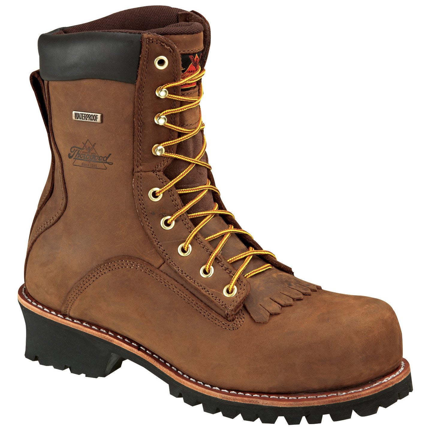 Thorogood Men's 8" Logger Boots,Brown,11 W