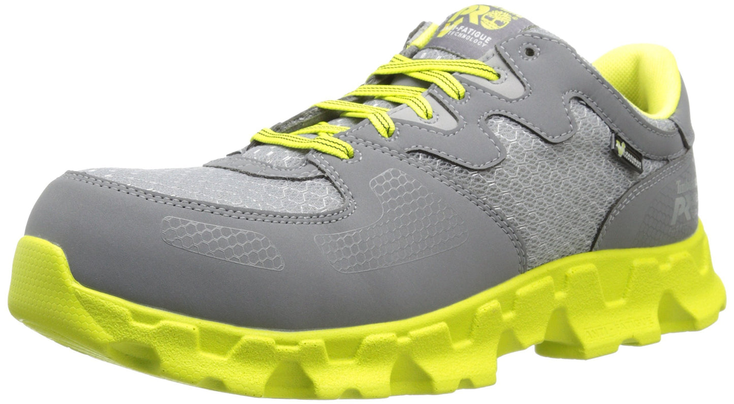 Timberland PRO Women's Powertrain Alloy Toe Grey/High Vis Green Microfiber,11 W