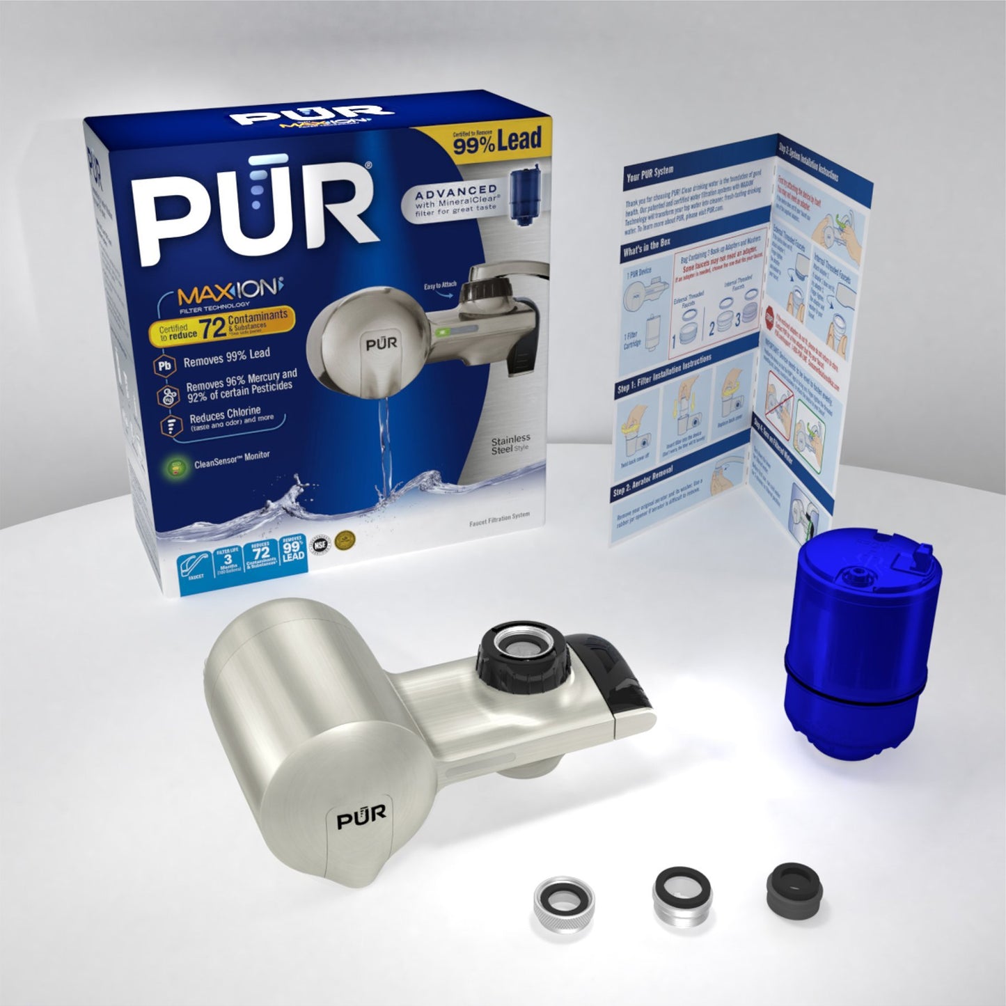 PUR PFM450S Stainless Steel Style Horizontal FM with1 MineralClear Filter