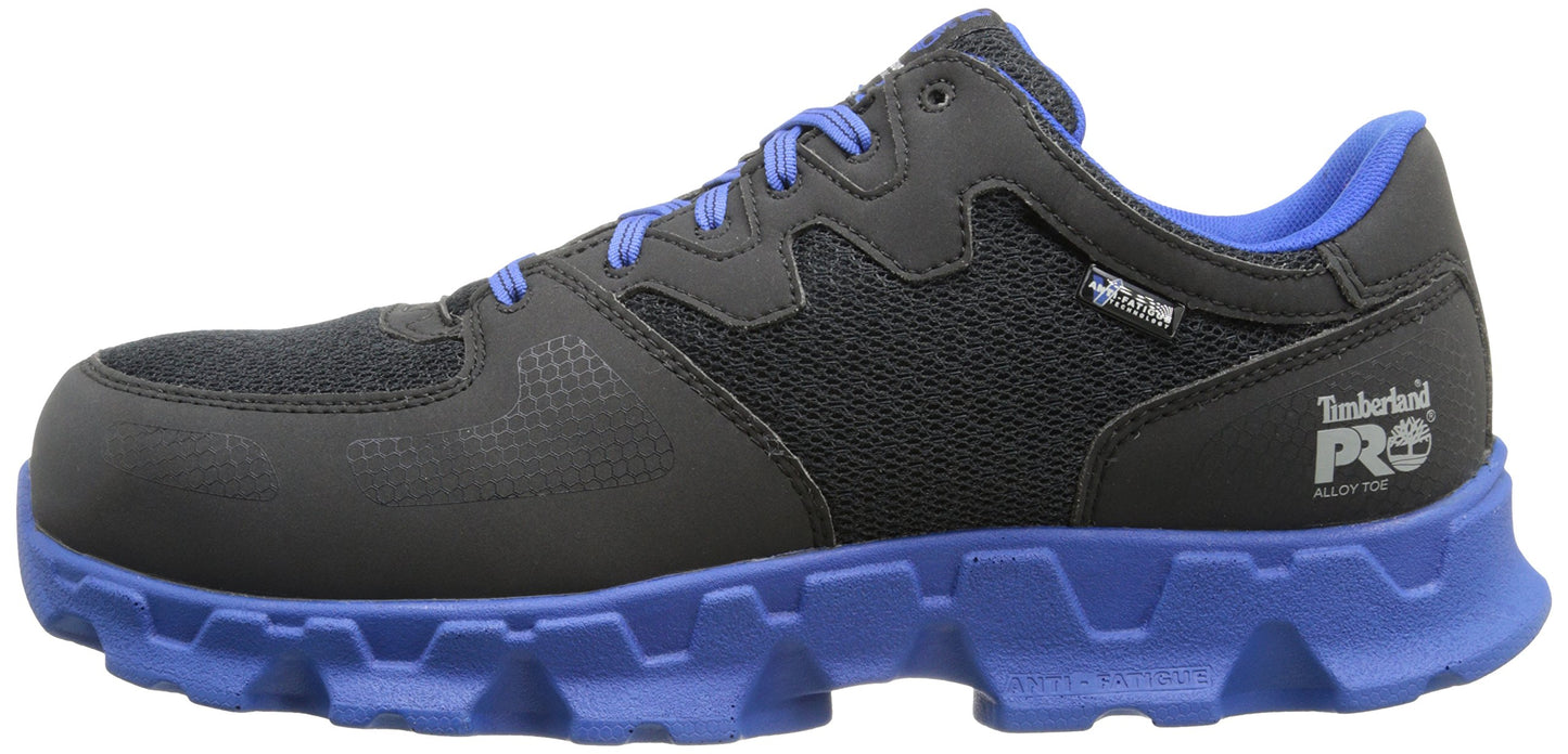 Timberland PRO Men's Powertrain Alloy-Toe,Black/Blue Microfiber & Textile,8 W US