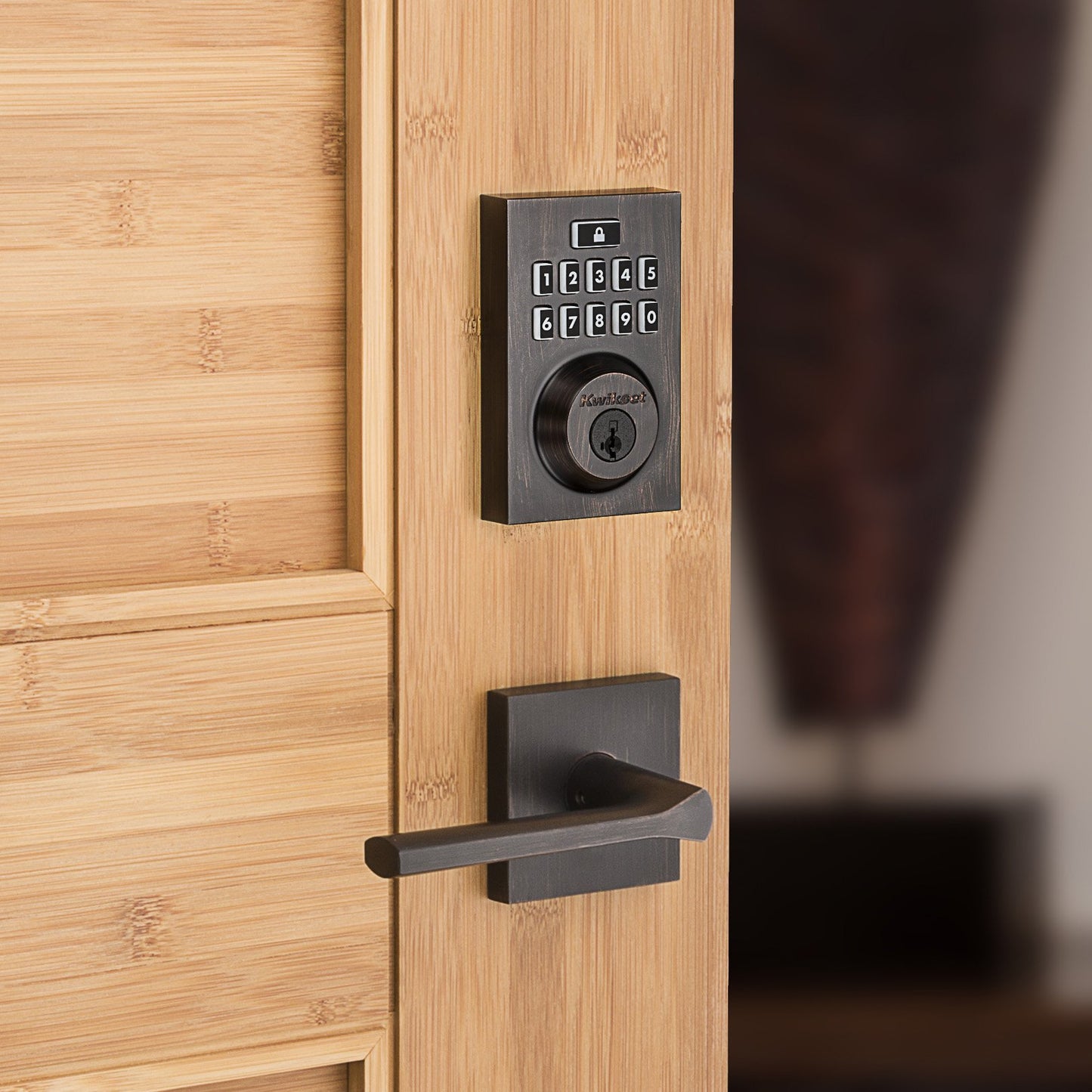 Kwikset Smartcode 913 Contemporary Electronic Deadbolt Featuring Smartkey In Venetian Bronze