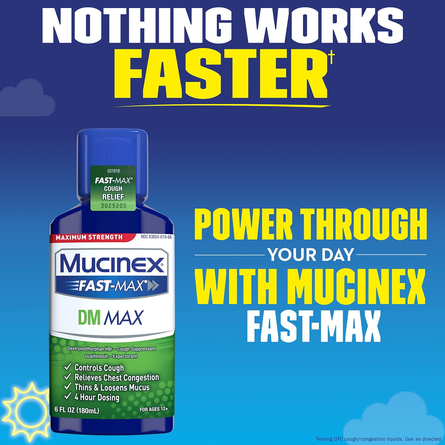 Mucinex Fast-Max DM Max Liquid, 6 fl. oz. Exp 6/2024 Damaged Label