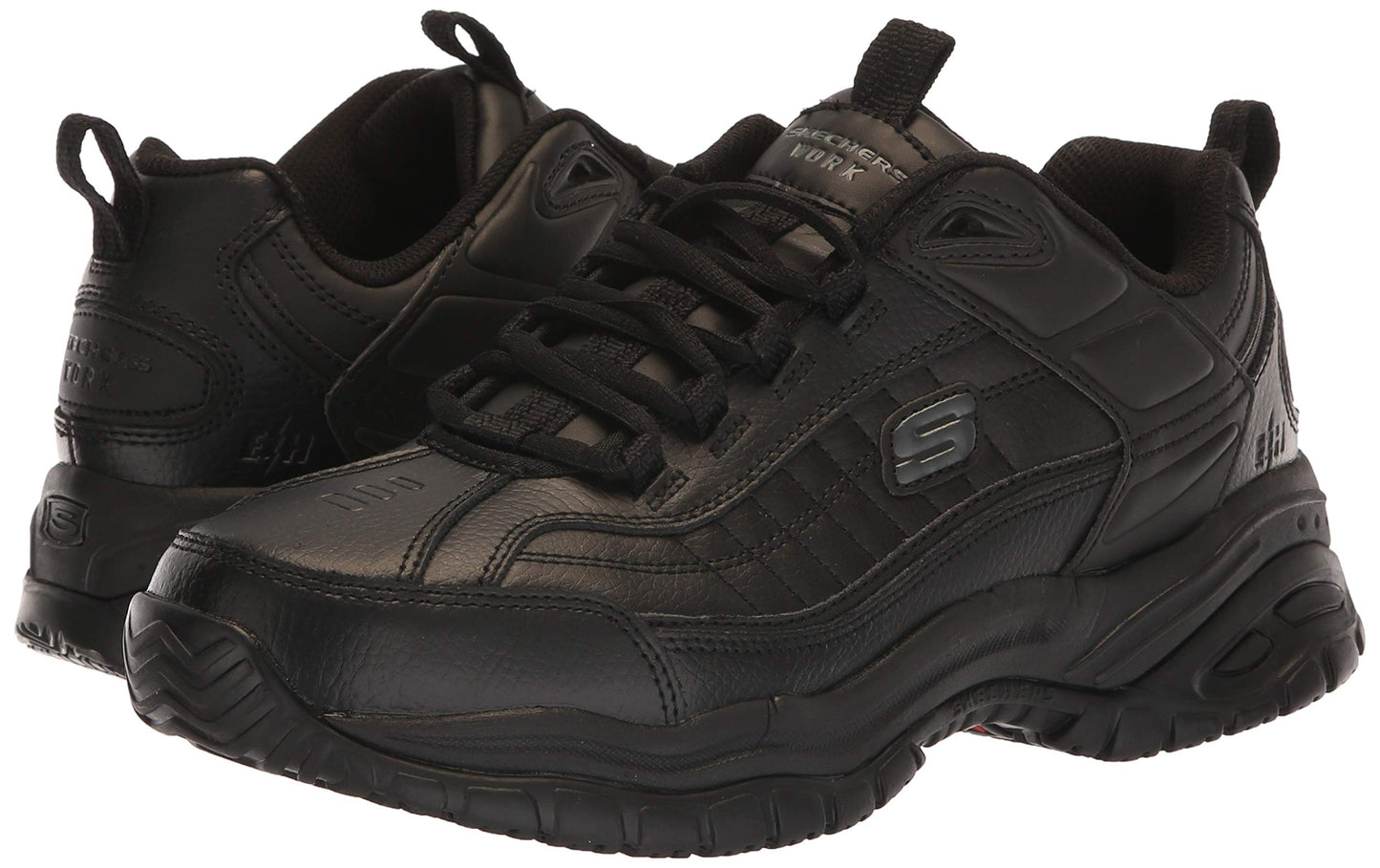 Skechers Work Men's Galley Lace-Up Shoes, Black, 12 Ww/3E