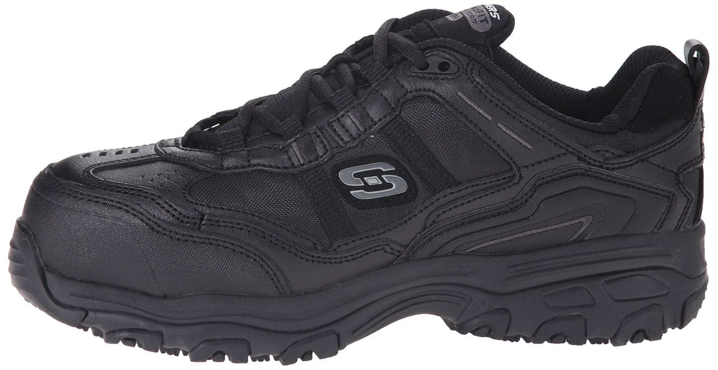 Skechers for Work Women's D'Lite Slip Resistant Toliand Work Shoe,Black,8.5 M US