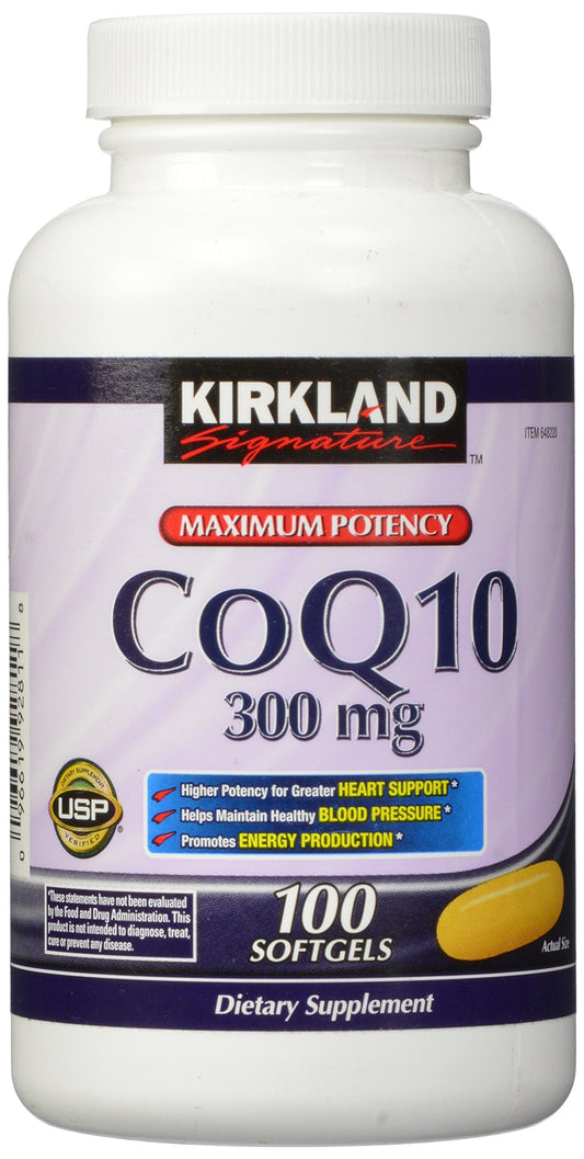 Kirkland Signature COQ10 100 Softgels, 300 mg, 6.4 Ounce Expires 9/2019