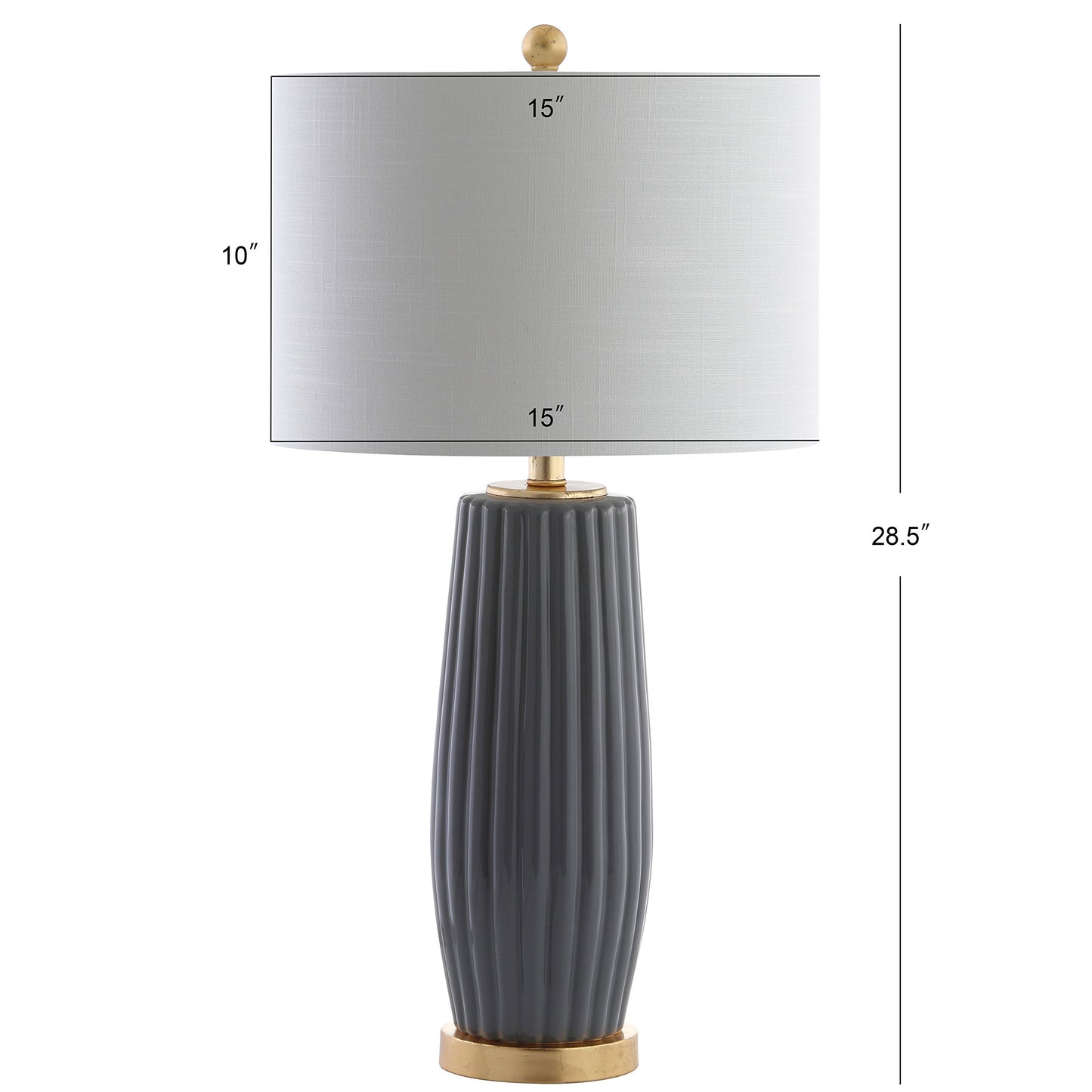 JONATHAN Y JYL5045B Roman 28.5" Ceramic Table Lamp, Gray