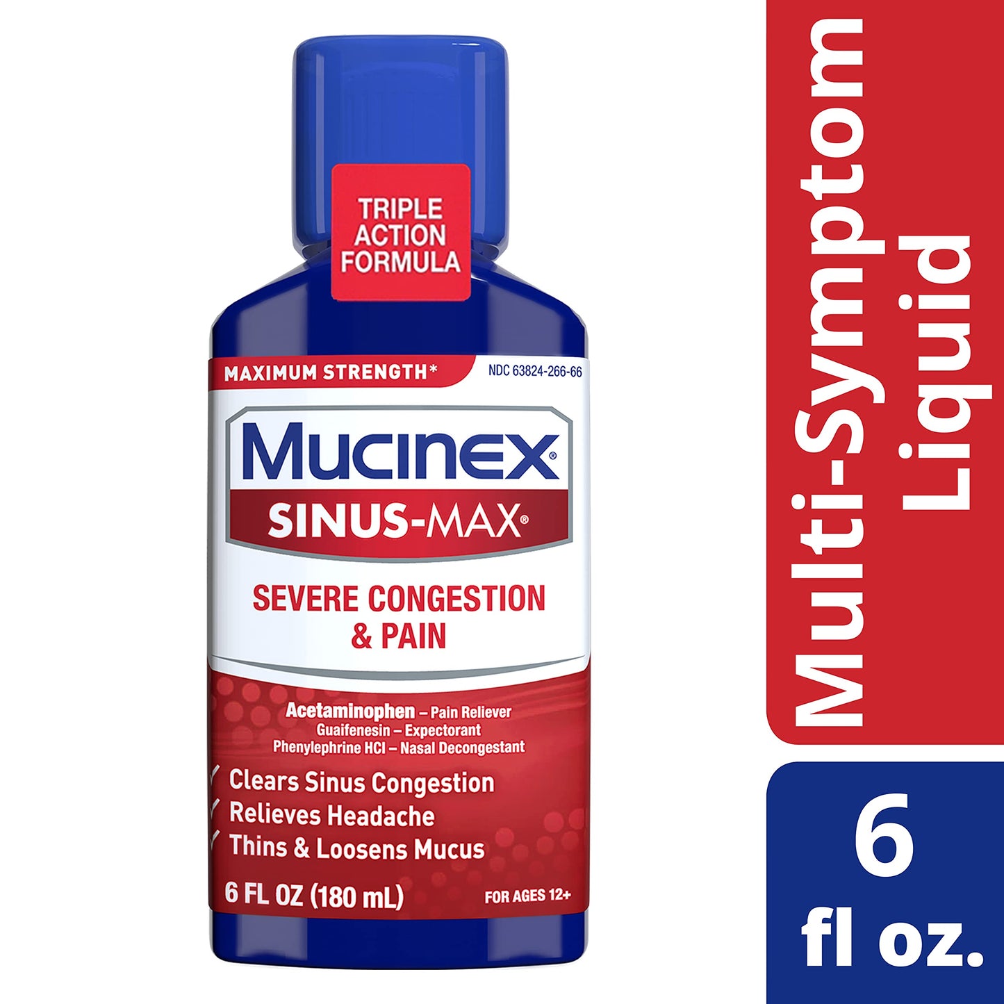 Mucinex Severe Congestion & Pain Relief Sinus-Max Max Strength, 6oz Exp 9/2023