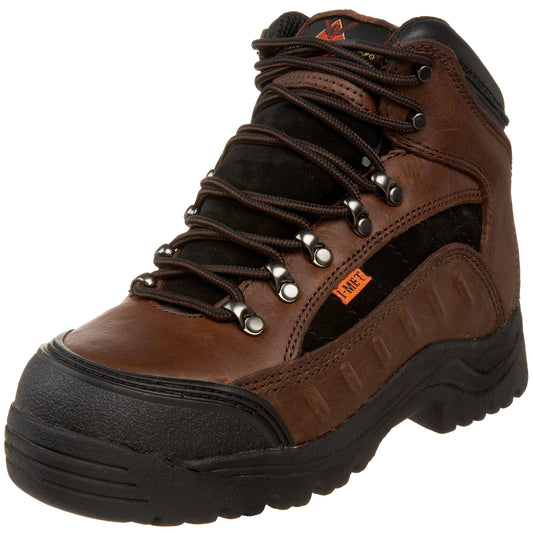 Thorogood Women's I-Met Technology 6" Hiking Boot, Dark Brown and Black Suede, 7 W US