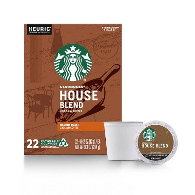 176 Count Starbucks House Blend K-Cups Coffee Pods Best Before July 2020