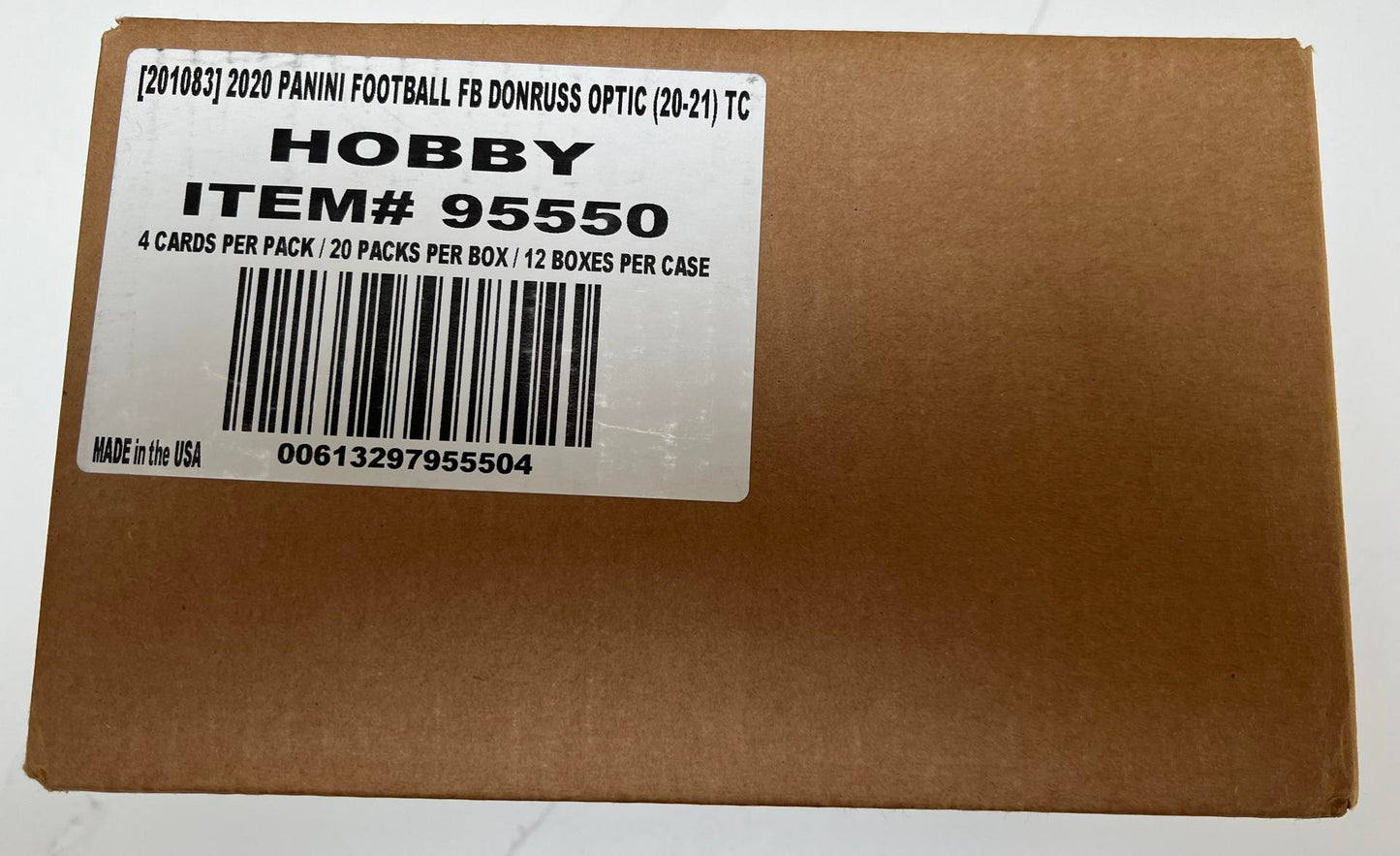 2020 Panini Donruss Optic Football Sealed Hobby [12 Box] Case