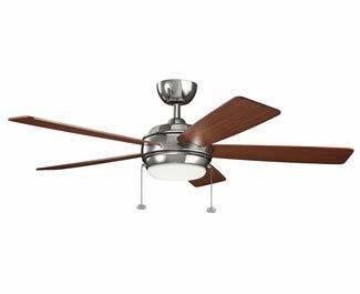 Kichler 330174PN Starkk LED Ceiling Fan with Lights, 52", Polished Nickel