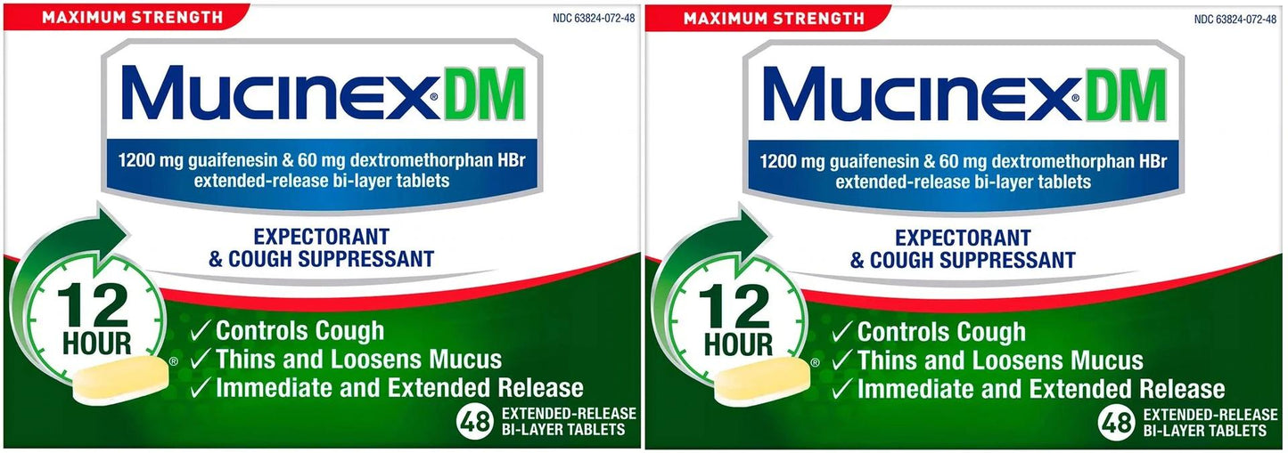 Mucinex Dm 12 Hour Cough & Chest Congestion (Maximum Strength) 96 Tablets 7/23