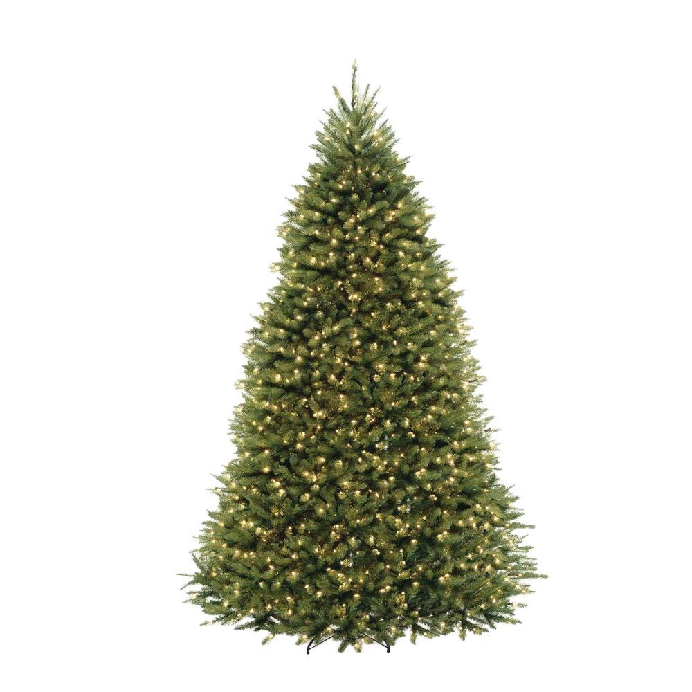 National Tree Company Holiday Ornaments & Decor 10 ft. Pre-Lit Dunhill Fir Hinged Artificial Christmas Tree with Clear Lights Greens DUH3-100LO-S