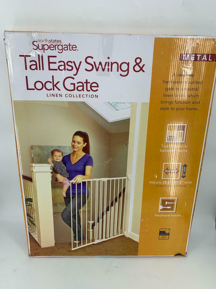 Northstates Supergate, Tall, Easy Swing & Lock Gate, Metal 28.6"x 36"x 47.8"