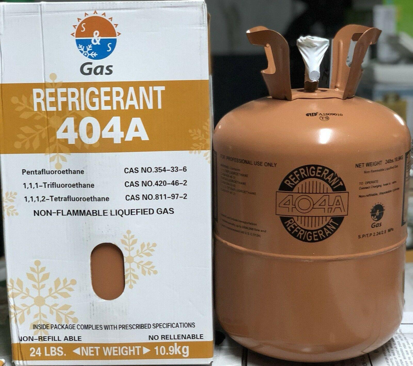 R404a, R404, R-404, 404a Refrigerant *24lb* tank. New, Full and Factory Sealed