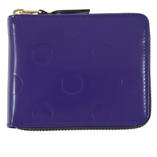 NEW Comme Des Garçons Leather Wallet Polka Dots Embossed (Purple SA7100NE)