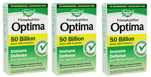 Nature's Way Primadophilus Optima Probiotic Immune Defense 30 Capsules 3-Pack 90