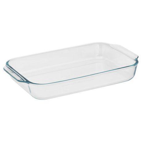 LOT OF 2 Basics 3-quart Oblong Baking Dish &#8211; Clear