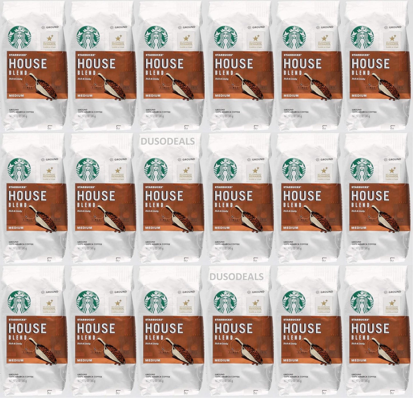 18 PACK Starbucks House Blend Medium Ground Coffee 12 Oz Beast Before Jan 2020