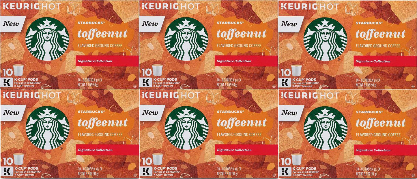 Starbucks Toffeenut Medium Roast Coffee K Cups for Keurig 60 Count BBD Jan 2020