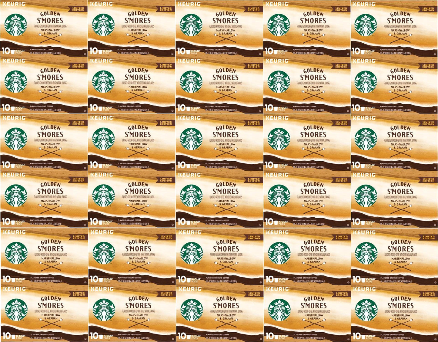 HUGE LOT 300 Starbucks Golden S'mores Blonde Roast K-Cup Best Before 12/2019