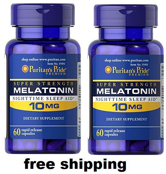 Puritan's Pride Super Strength Melatonin 10mg Rapid Release , 60-Count TOTAL