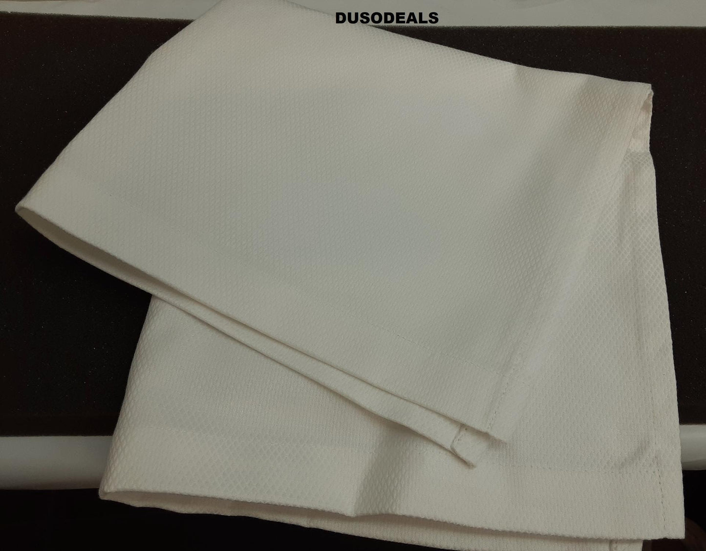 White 100% Cotton Huck Towel Napkins -17x17- no 77337, Made in India- SET of 50