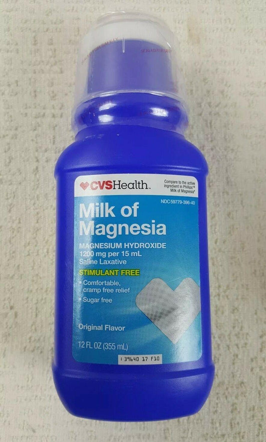 Milk Of Magnesia Stimulant Free 1200mg per 15 ml, 12 fl Oz, Exp: 12/2022