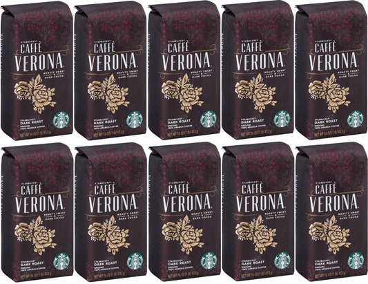 10 LBS Starbucks Caffe Verona Dark Roast Ground Coffee Best Before February 2020