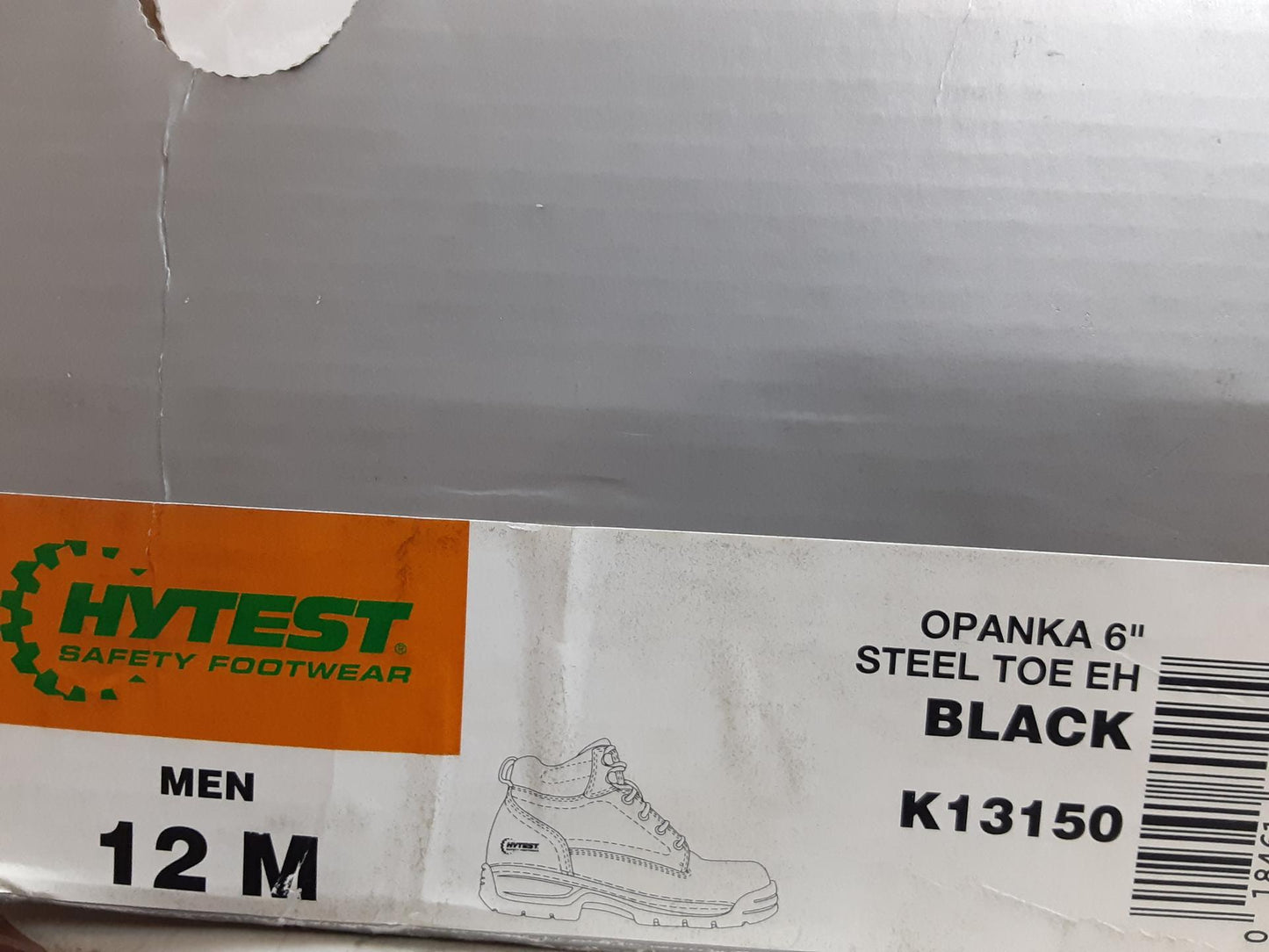 Hytest Opanka 6" Steel Toe EH, Black K13150, Size 12 Medium