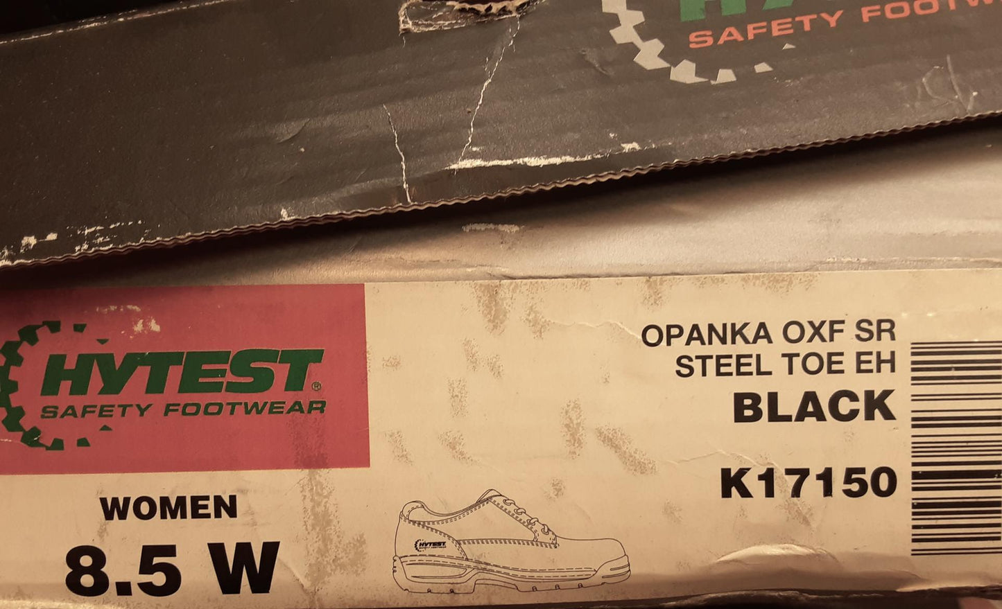 Hytest Safety  Opanka OXF SR, Steel Toe, Black, Womens Size 8.5 Wide, K171150