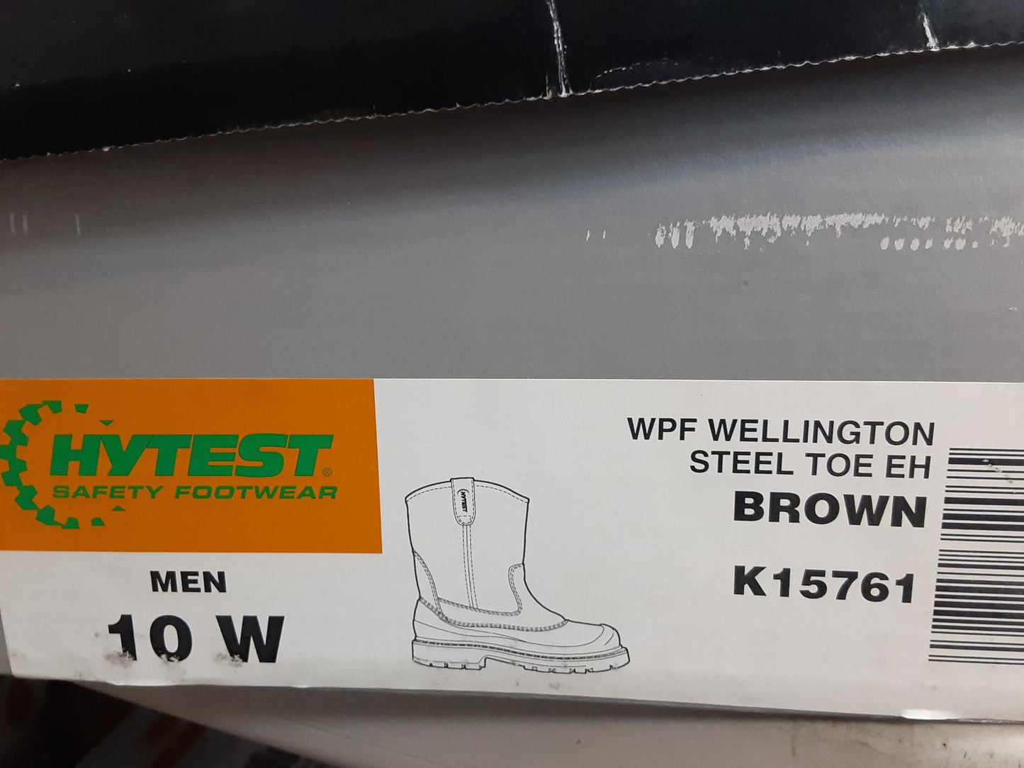 Hytest Wellington, WPF, Steel Toe, EH, K15761, Brown, Mens 10 Wide