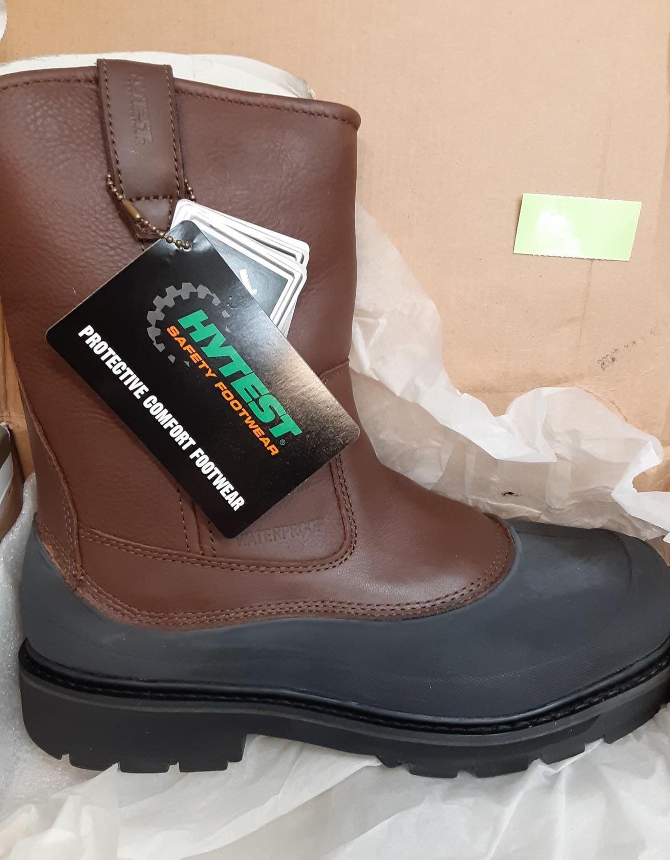 Hytest Safety Footwear WPF Wellington ST, EH, Brown,  K15761, Size 10 Wide