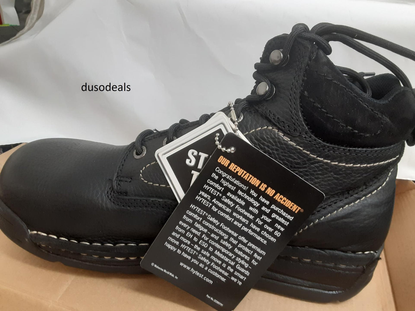 Hytest 6" Opanka Steel Toe, K13150, Black, Size 9 Wide, Mens