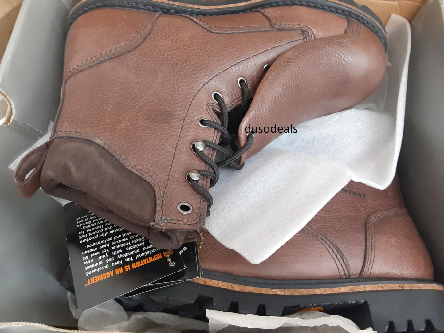 Hytest Met Guard Heat 8" Boot, Brown, K14361, Size 10 Extra Wide, Men