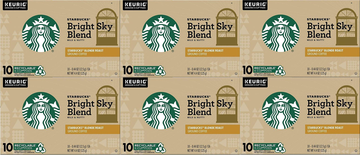 Starbucks Bright Sky Blonde Light Roast K Cups 60 COUNT Best Before August 2020