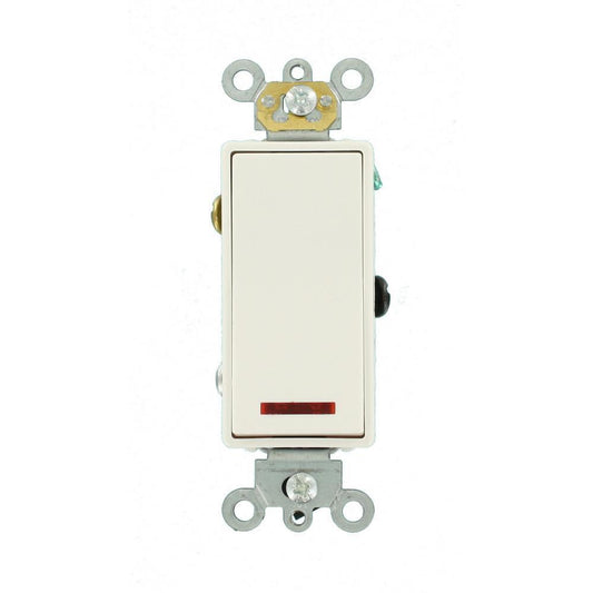 20 Amp Decora Plus Commercial Grade Single Pole Rocker Switch with Pilot Light,