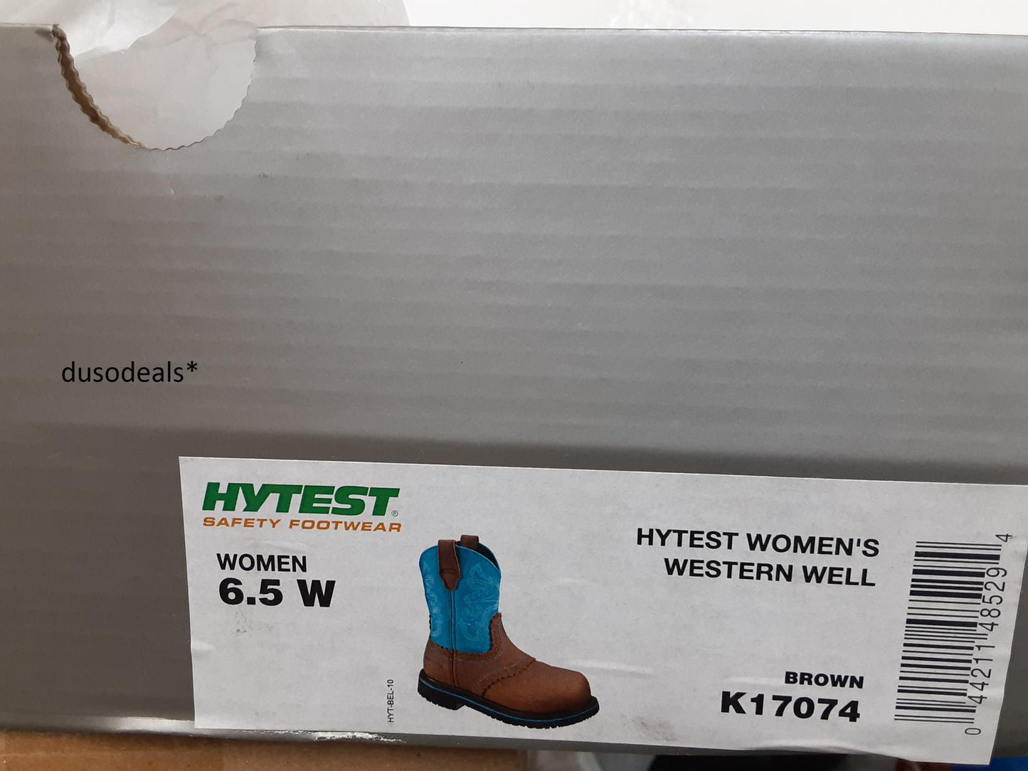 Hytest Western Well, K17074, Womens Size 6.5 Blue/Brown