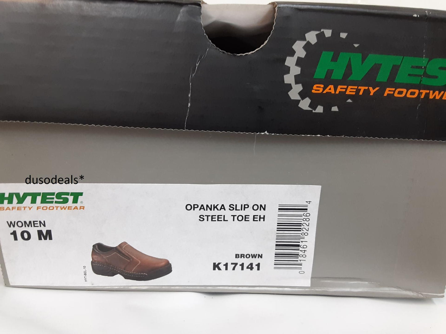 Hytest Opanka SlipOn, Brown, K17141, Steel Toe, EH, Womens Size 10 Medium